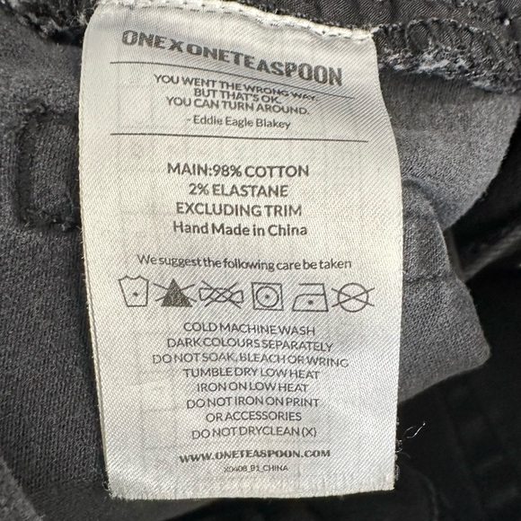 One Teaspoon Black Harlets Distressed Button Fly Shorts Size 22 - Picture 10 of 13